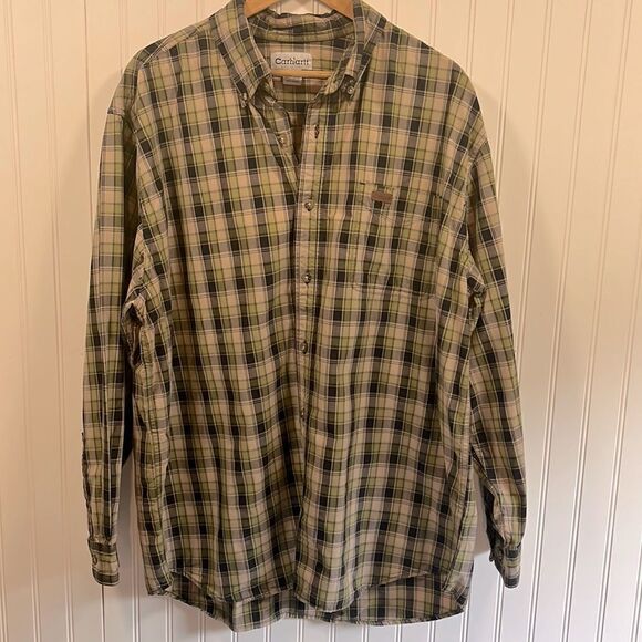 Carhartt button down plaid long sleeve top - Picture 1 of 5